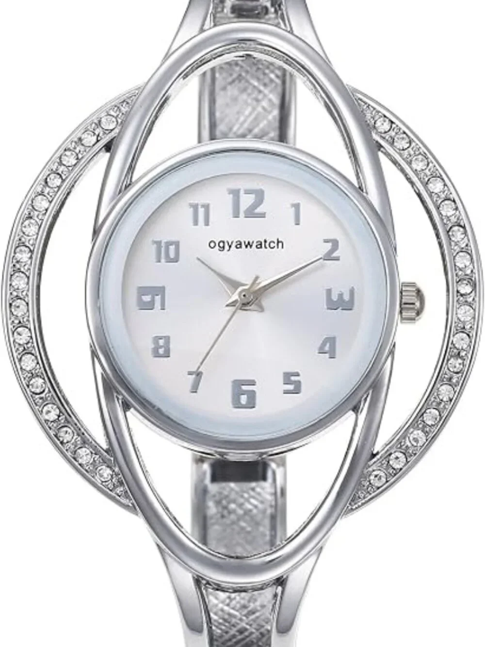 Women's Silver Chunky Cuff Bracelet Watch